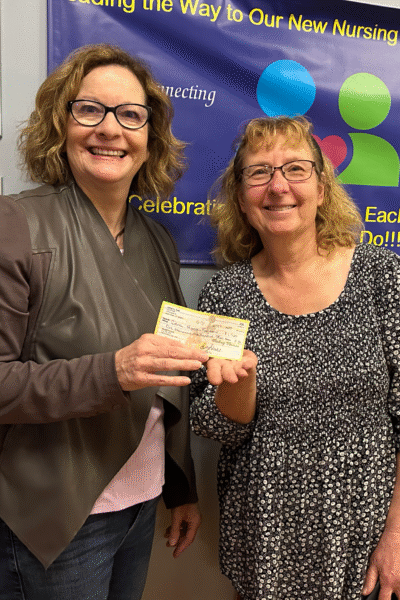 Receiving check from bay state labor and delivery